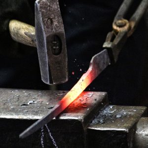 Blade smithing at our forge