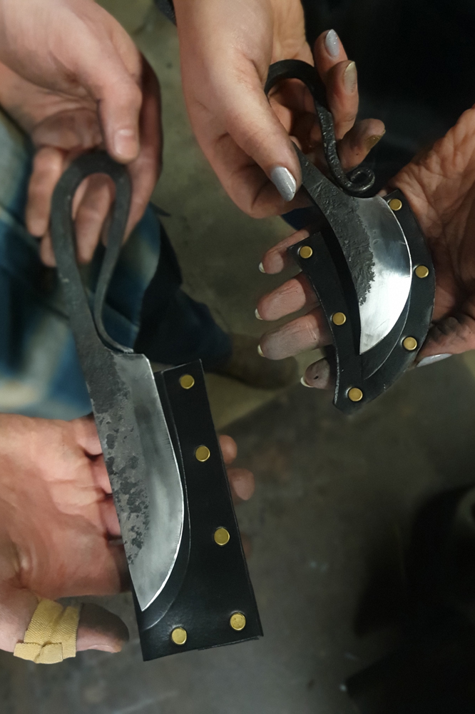 his and hers… finished knives with sheaths